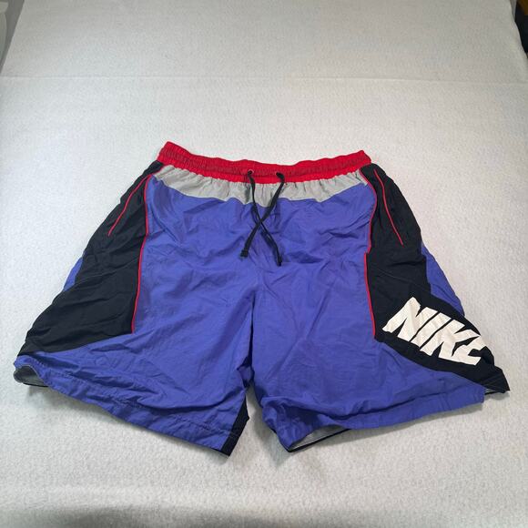 Nike Throwback Basketball Shorts XXL Purple Red Grey Black 90s Vibes Retro - Picture 2 of 11